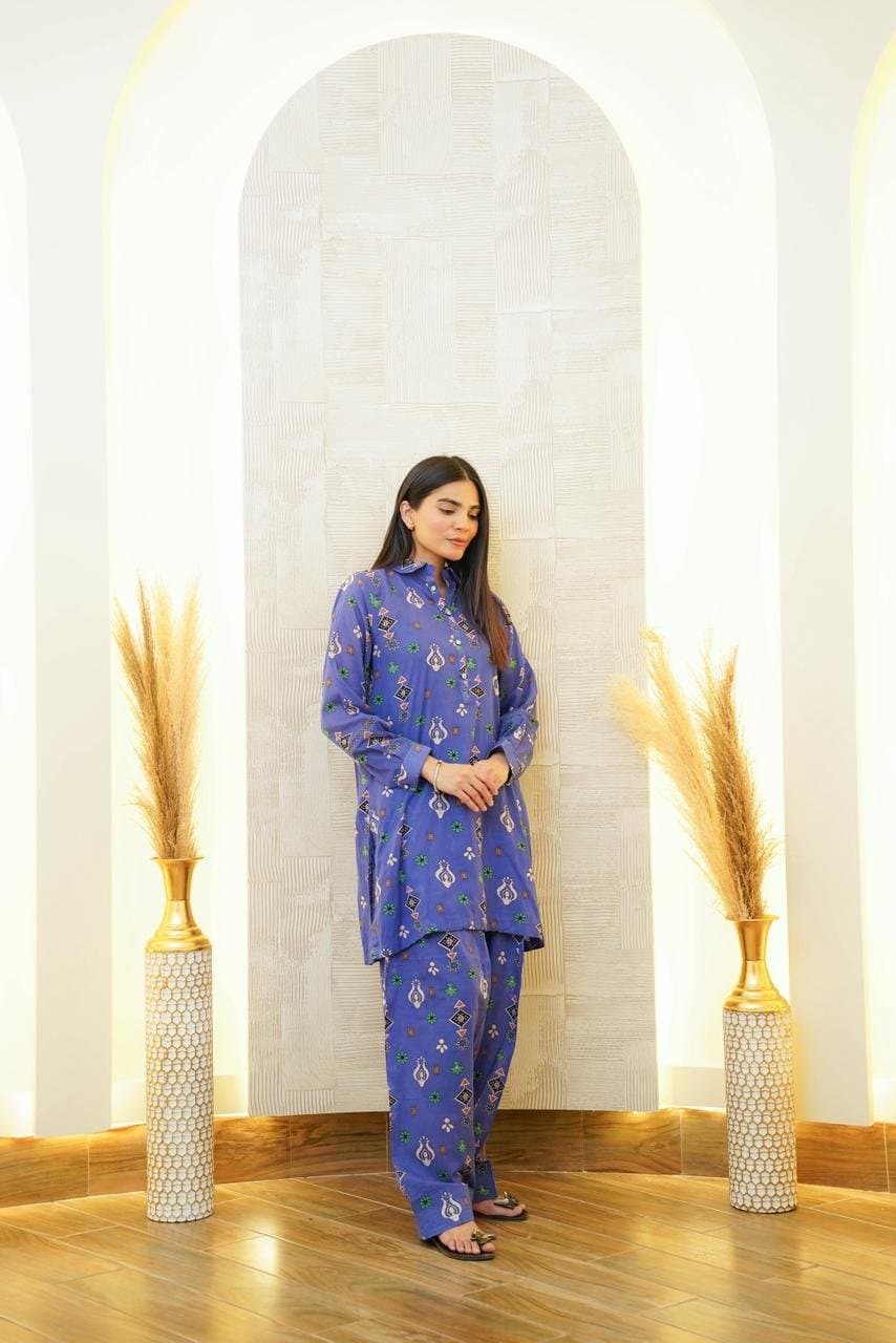 Azure Mosaic Soul Co-ord Set